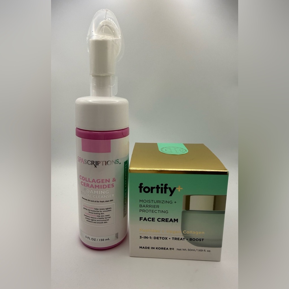 Spascriptions Collagen Ceramide Cleanser + Fortify Barrier Cream Bundle Sealed